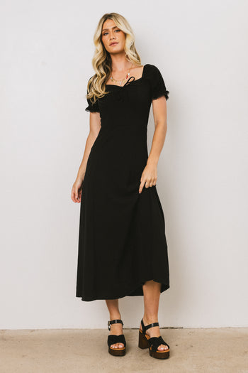 Maddox Midi Dress in Black