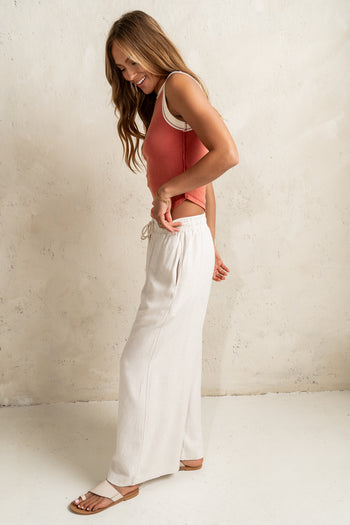 Nico Wide Leg Pants in Oatmeal
