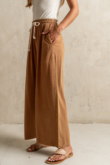 Nico Wide Leg Pants in Rust - FINAL SALE