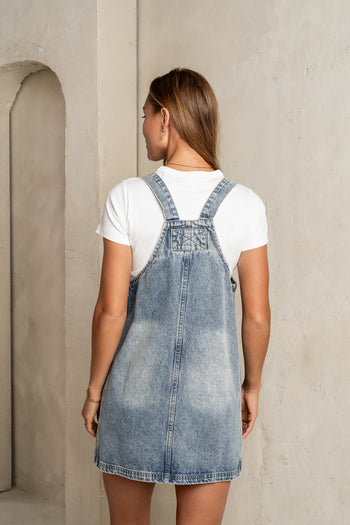 Koa Denim Mini Dress in Light Wash