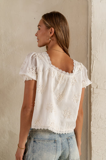 blouse with lace detail