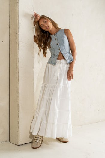 white maxi skirt