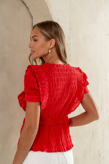 TEXTURED WOMENS BLOUSE