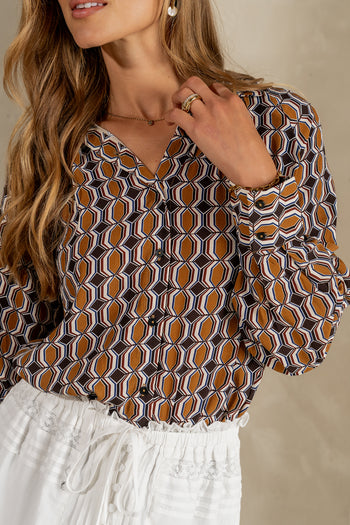 Zoie Abstract Blouse - FINAL SALE