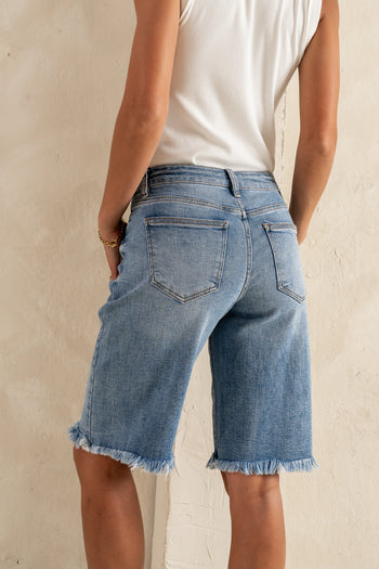HIGH RISE DENIM SHORTS