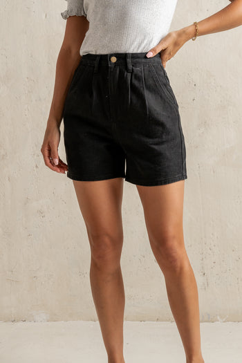 Denim Shorts in Black
