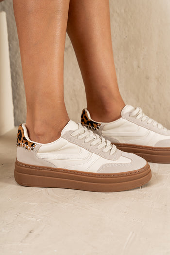 Steve Madden Dodge Platform Sneakers in Bone