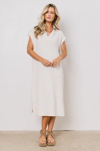 Elisa Striped Maxi Dress in Tan - FINAL SALE