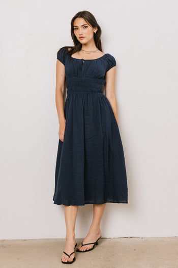 SHORT SLEEVE BLUE DRESS