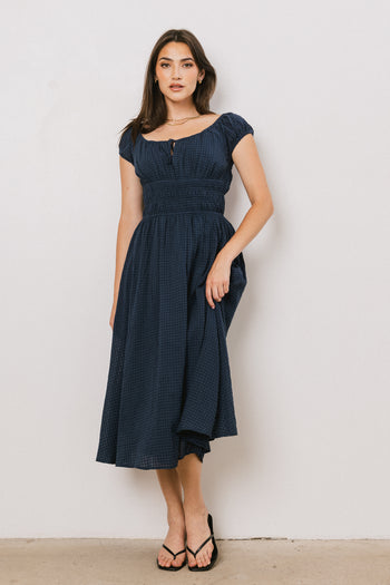 RELAXED NECKLINE MIDI DRESS