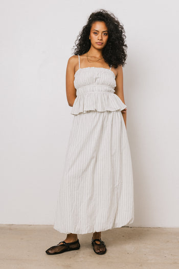 BUBBLE SKIRT WITH MATCHING STRIPED TOP