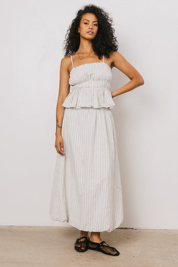 STRIPED MAXI BUBBLE SKIRT