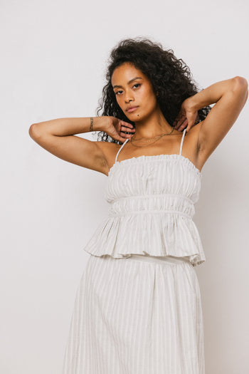 STRIPED TANK TOP WITH MATCHING MAXI SKIRT