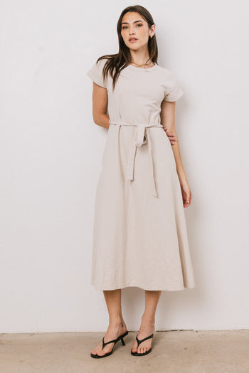 Midi dress in the color bone 
