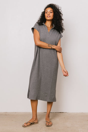 Striped Maxi Dress in Grey