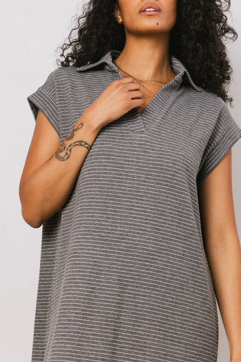 Striped Maxi Dress in Grey