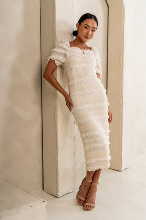 knee length dresses for ladies Stevie Smocked Maxi Dress