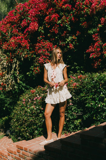 Regina Floral Mini Skirt in Blush - FINAL SALE