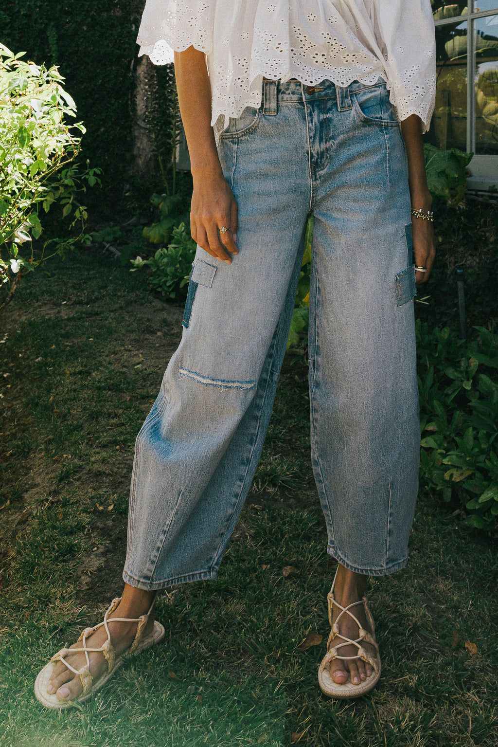 Pants with distressing 