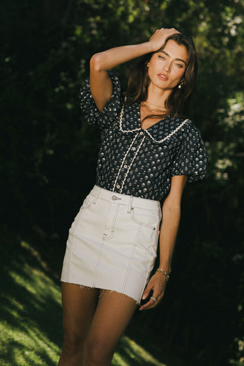 Collared Blouse in Navy