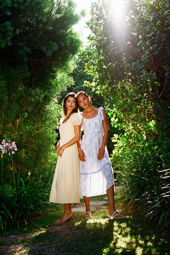 midi dress in baby yellow 