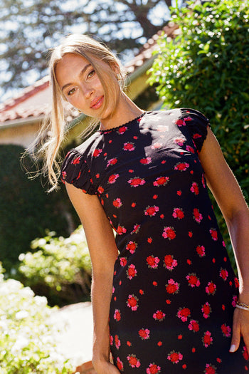 Ellianna Floral Maxi Dress in Black