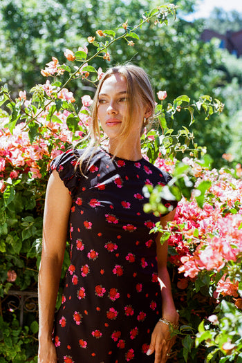 Ellianna Floral Maxi Dress in Black