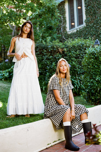 checkered midi Dress