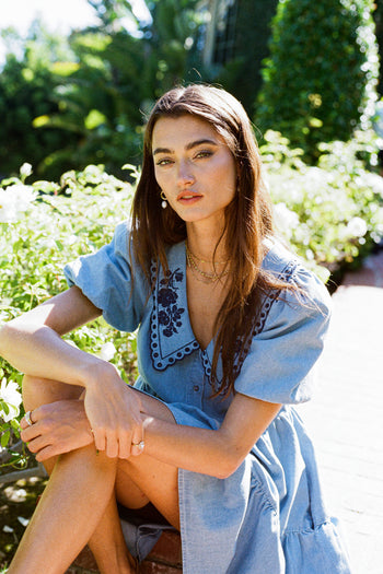 River Embroidered Mini Dress - FINAL SALE
