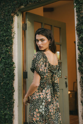 PUFF SLEEVE MAXI DRESS