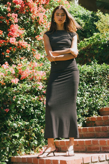 Norah Polka Dot Maxi Skirt in Black