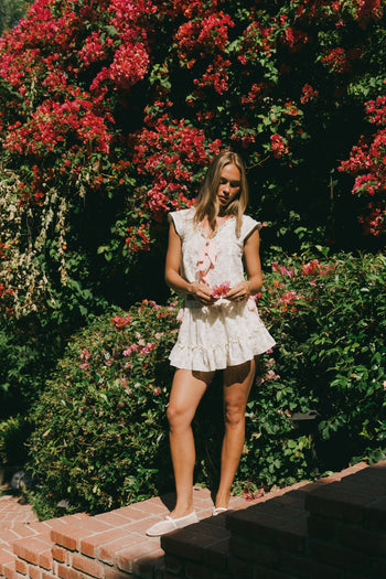 FLORAL BLOUSE TOP WITH MATCHING FLORAL SKIRT