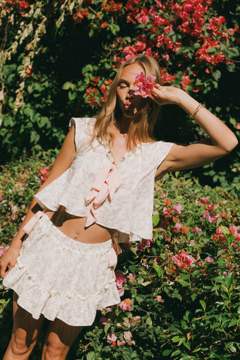 FLORAL PRINT PINK BLOUSE