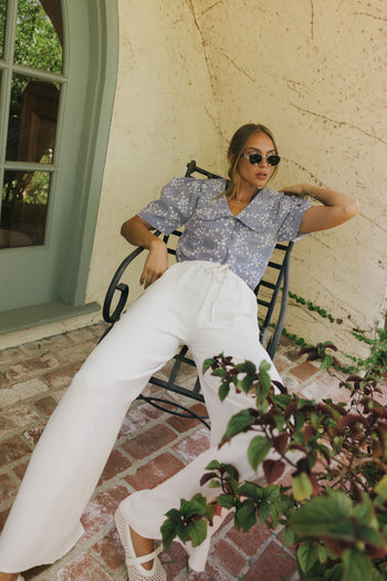 OATMEAL COLORED WIDE LEG PANTS