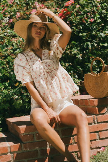 Floral Blouse in Berry