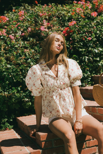 Floral Blouse in Berry