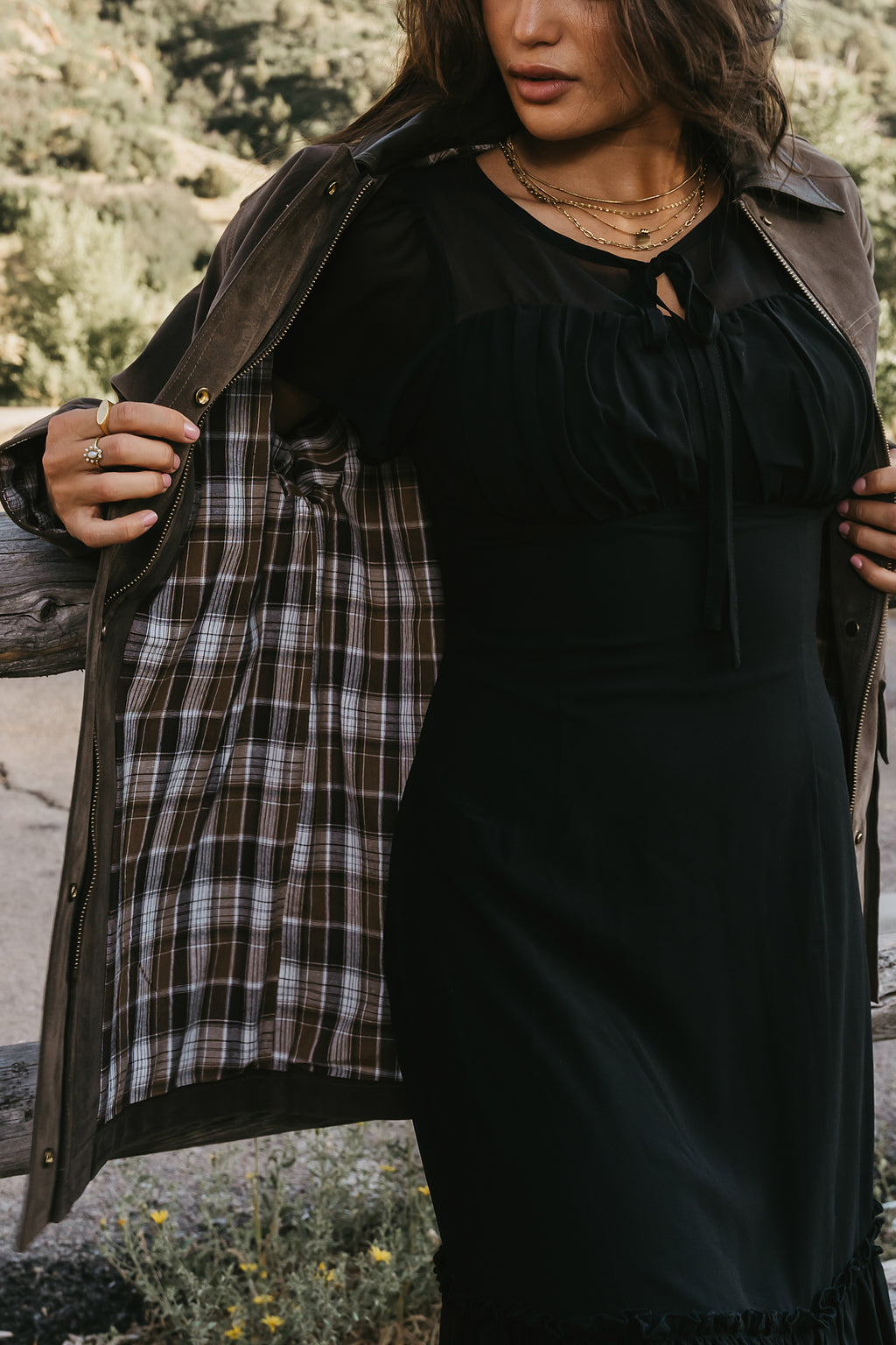 Vegan Leather Jacket in Olive With PLAID LINER 