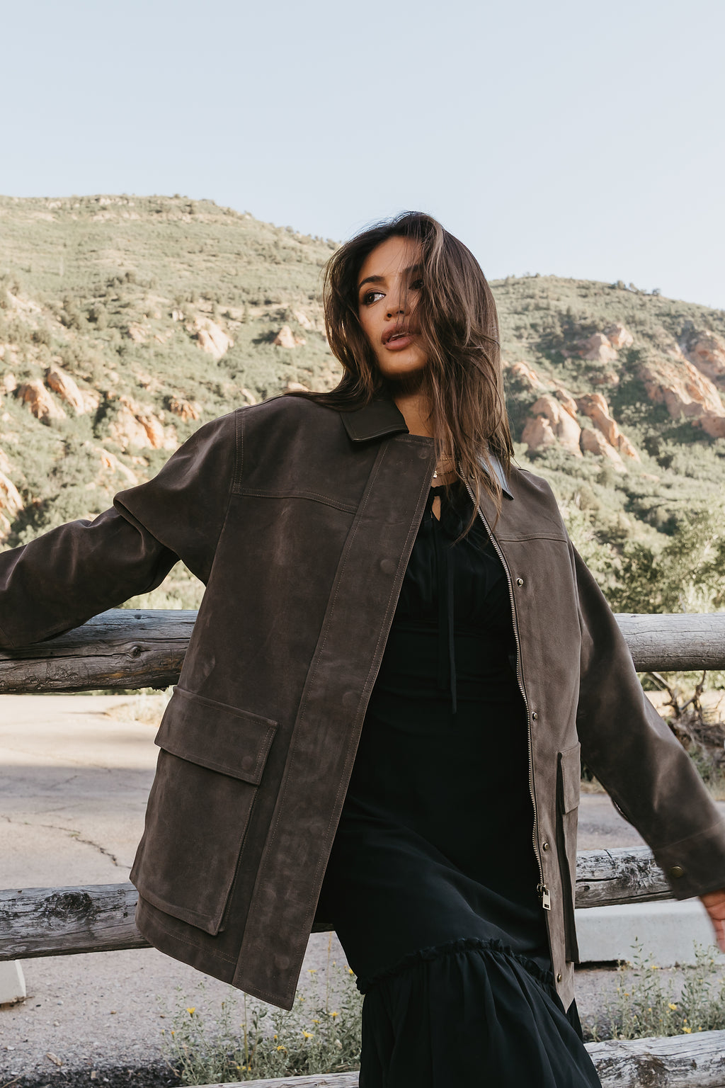 Vegan Leather Jacket in Olive