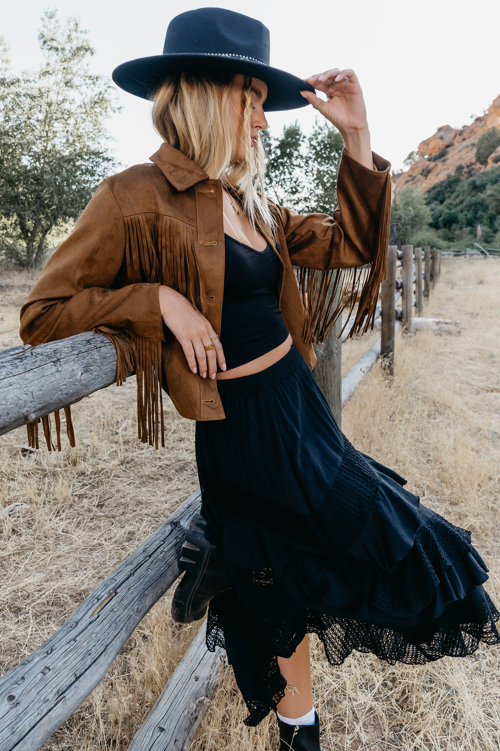 Bridget Fringe Jacket in Cognac Bridget Fringe Jacket in Cognac
