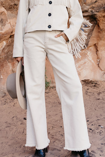 Cream Wide Leg Pants 