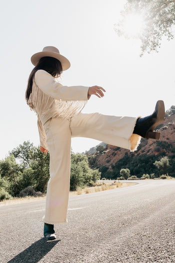 Wide Leg Jeans in cream 