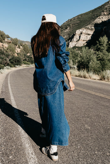 denim Oversized Button Up