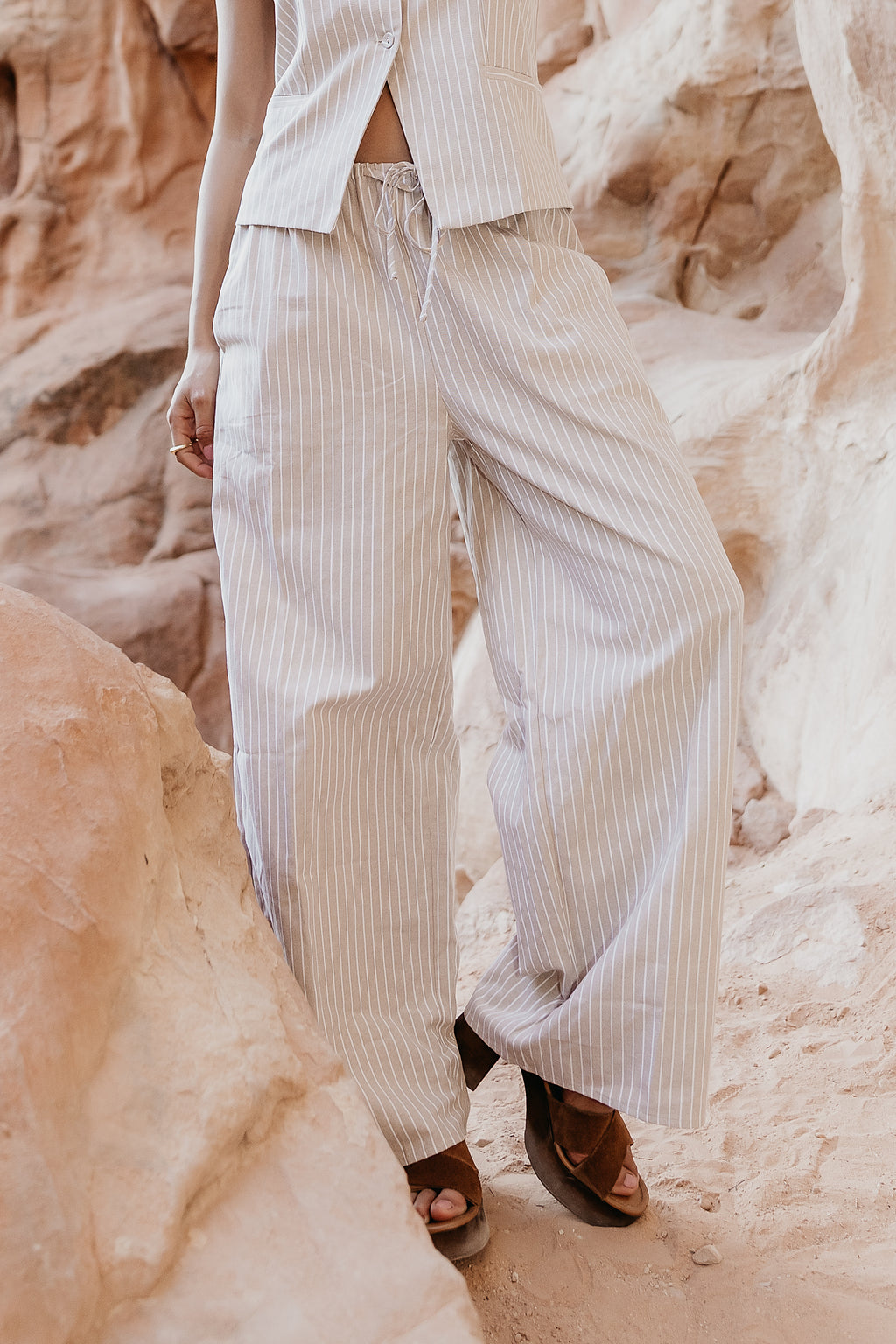 Wide Leg Pants in Taupe