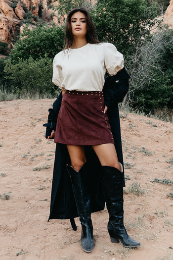  Mini Skirt in Burgundy