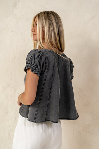 Laney Relaxed Blouse in Black - FINAL SALE
