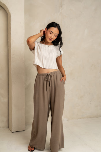 cropped top with striped detail 