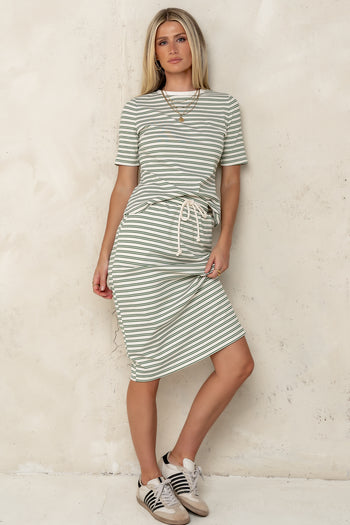  Midi Skirt in Green with matching top