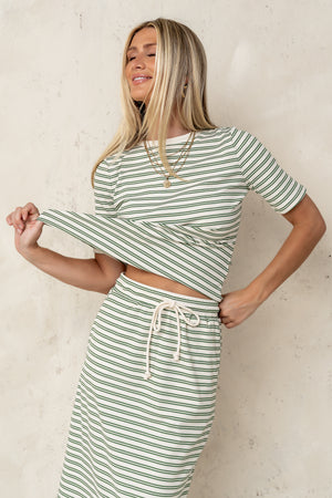 Niya Striped top in Green - FINAL SALE