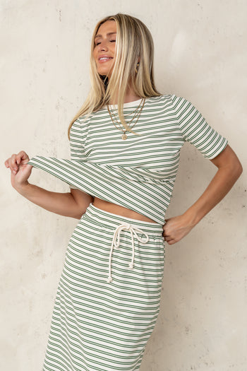Striped top in Green