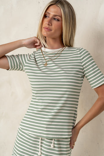 green striped top